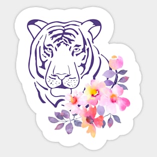 floral tiger face Sticker